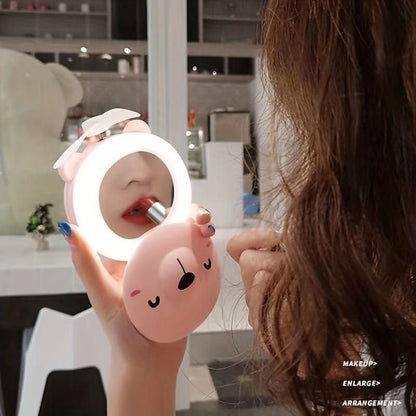 Cute Piggy Pocket LED Lights Mirror