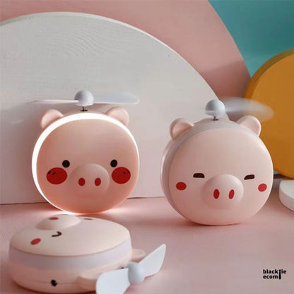 Cute Piggy Pocket LED Lights Mirror