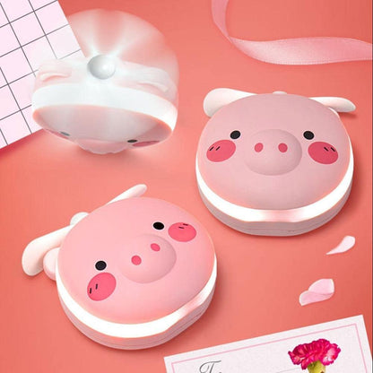 Cute Piggy Pocket LED Lights Mirror